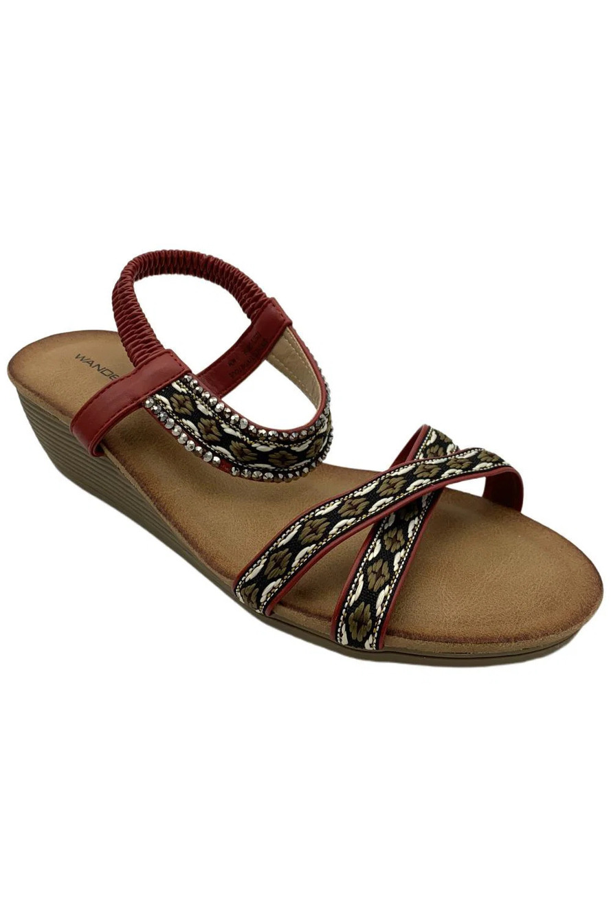 Wanderlust Women's Omaha Sandals Red - Wide